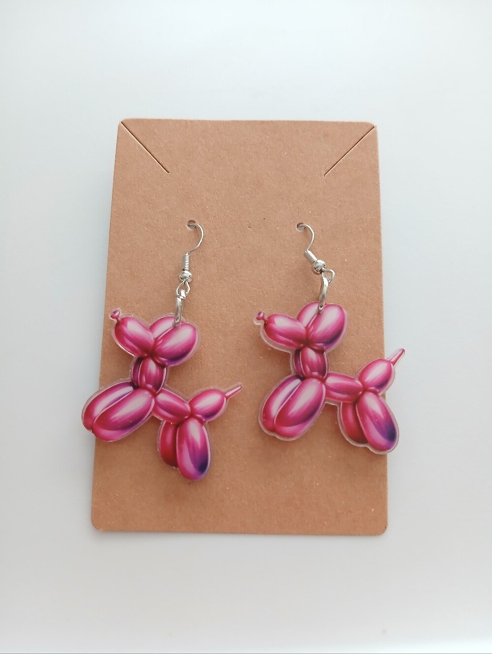 Fashion Jewelry Pink Balloon Dog Dangle Earrings